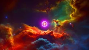 Illustration of a Young Star Forming in the Outer Reaches of the Milky Way Galaxy.