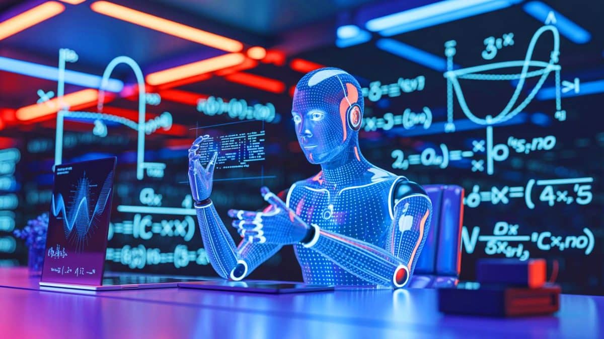 Illustration of an AI chatbot attempting an ancient mathematical problem.