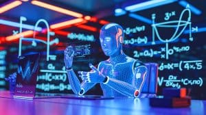 Illustration of an AI chatbot attempting an ancient mathematical problem.