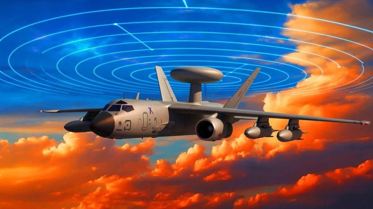 This Revolutionary Military Radar System Continuously Scans Electromagnetic Spectrum Defeating Advanced Electronic Warfare Suppression Attempts Illustration of a satellite dish used for AI-powered radar technology testing.