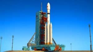 Illustration of China's Tianlong-3 rocket undergoing a successful full-scale ground test.
