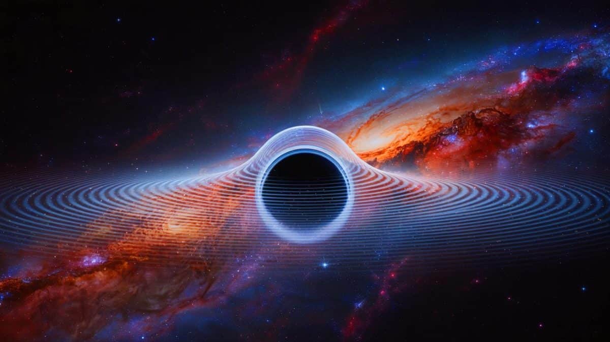 “Physicists Stunned By Strange Signal”: Brief Gravitational Wave May Have Exposed A Collapsing Wormhole And Shaken Einstein’s Space-Time Foundations Illustration of a fleeting gravitational signal suggesting the possibility of a wormhole's existence.
