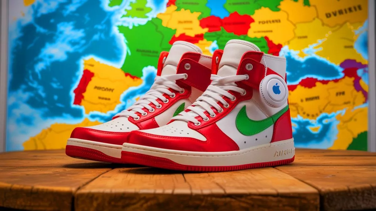 “Your Donated Shoes Are Being Sold For Profit”: German Influencer Tracks Sneakers 497 Miles To Bosnian Market Using Hidden Apple AirTag Illustration of an Apple AirTag inside a pair of sneakers tracking their journey through the donation process.
