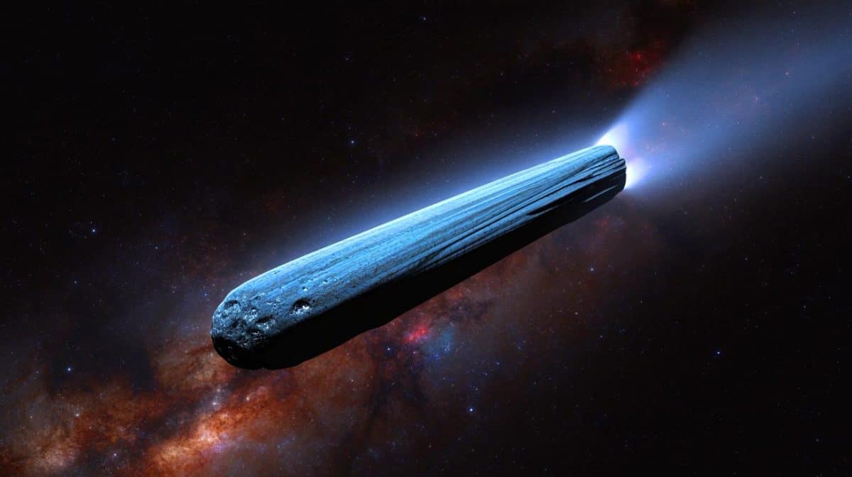 “This Thing Is Bigger Than We Thought”: Harvard Scientist Says 33 Billion Ton Space Rock Might Be Alien Technology Illustration of 3I/ATLAS as it travels through the solar system with an unusual trajectory.