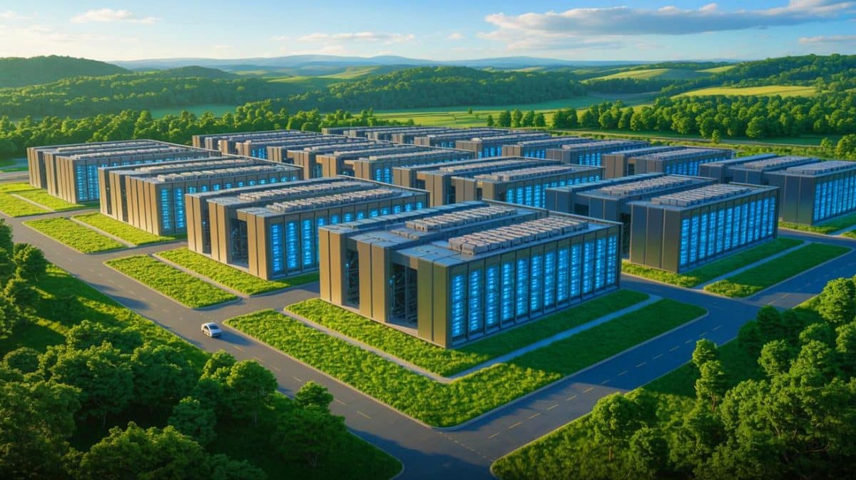 “This Computer Is Ten Times Faster”: Microsoft’s Fairwater Datacenter Spans 315 Acres And Delivers Performance That Crushes Current Supercomputers Illustration of Microsoft's new Fairwater datacenter in Wisconsin, showcasing its expansive AI infrastructure.