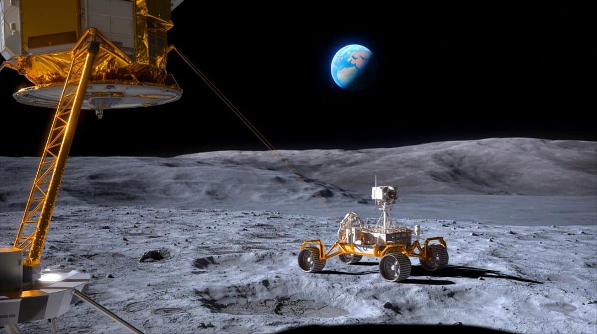“NASA’s Moon Rover Was Dead Forever”: Blue Origin Resurrects $190 Million Mission While Scientists Race To Find Lunar Water Illustration of Blue Origin’s Blue Moon Mark 1 lander with NASA’s VIPER rover on the Moon.