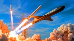 Illustration of the X-37B spaceplane preparing for its eighth mission to test laser communications and quantum sensors.