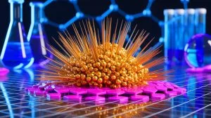 Illustration of Gold Quantum Needles with Unique Atomic Structure.