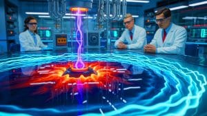 Illustration of Microscopic Magnetic Ripples Triggering Large-Scale Changes in Plasma.
