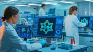 “We’re Curing Cancer In Weeks”: AI Creates Synthetic Proteins That Hunt Tumors While Traditional Methods Take Years Illustration of AI-driven minibinder proteins targeting cancer cells.