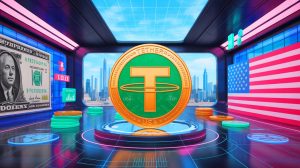 Illustration of Tether's USA₮ Stablecoin Launch and Regulatory Alignment.