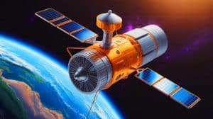 Illustration of the Anduril and Impulse Space demonstration satellite designed for rendezvous and proximity operations.