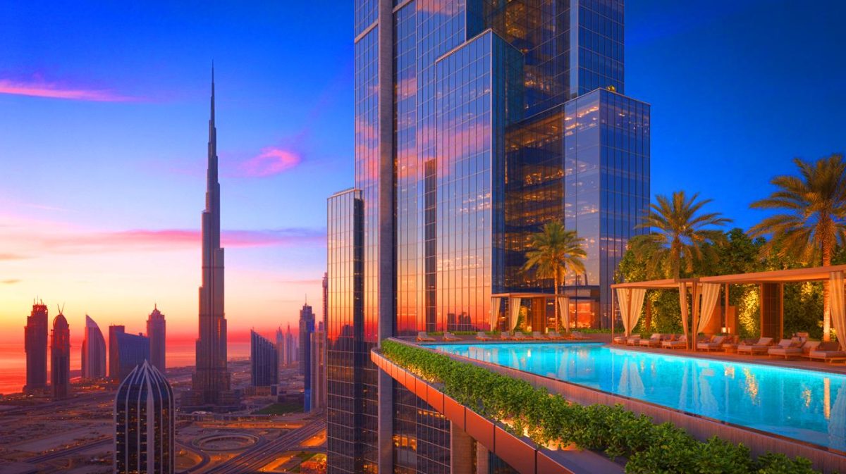 “It Has the World’s Highest Swimming Pool”: Trump Organization Builds 1,148-Foot Dubai Skyscraper Targeting December 2031 Completion Illustration of the Trump International Hotel & Tower in Dubai featuring the world's highest outdoor swimming pool.
