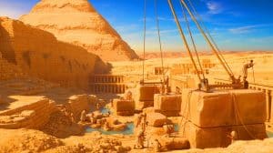 Illustration of the advanced hydraulic system discovered around Egypt's Pyramid of Djoser.