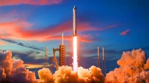 Illustration of SpaceX's Starship V2 during its successful test flight and reentry.