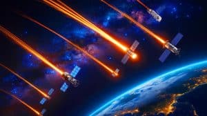 Illustration of Elon Musk’s Satellites Falling from Orbit.