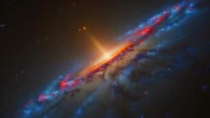 Illustration of Dark Matter Interaction with Light in Space.