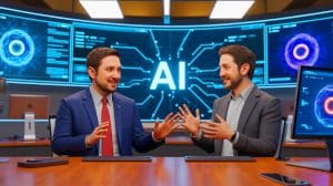 Kevin Rose Highlights Need for Trusted Social Communities as AI Era Challenges Online Interactions and Trust Illustration of Kevin Rose and Alexis Ohanian discussing the future of online communities in the AI era.