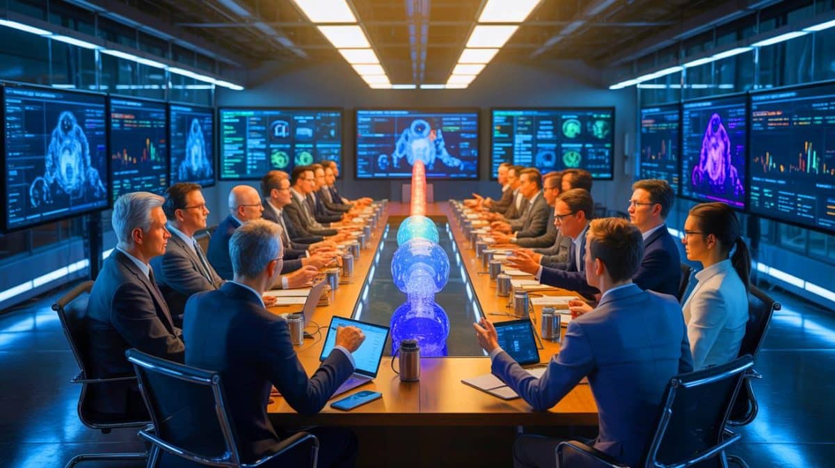 Illustration of the growing debate between Silicon Valley leaders and AI safety advocates over ethical implications.