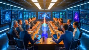 Illustration of the growing debate between Silicon Valley leaders and AI safety advocates over ethical implications.