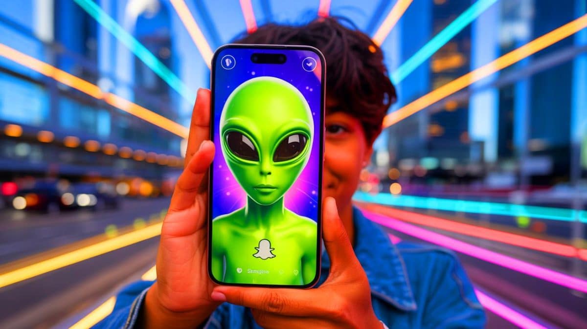 Illustration of Snapchat's new Imagine Lens feature showcasing AI-driven image modifications.