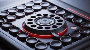 Illustration of Google's rotary dial keyboard innovation developed by the Gboard team in Japan.