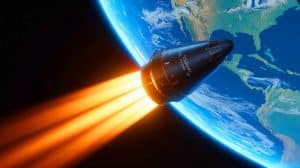 Illustration of the Arc Spacecraft in Orbit, Designed for Rapid Delivery of Mission-Critical Cargo.