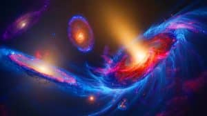 Illustration of the Concept of Dark Matter and Dark Energy as Illusions from Weakening Cosmic Forces.