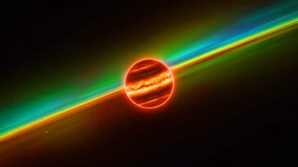 Illustration of a Sunless World with Intense Auroras.