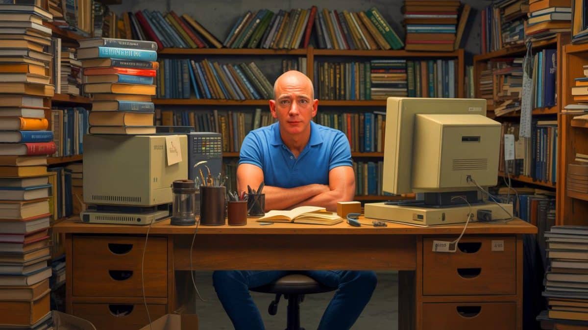 “He Warned Them It Might Fail”: Jeff Bezos Asked His Parents for Everything—and It Turned Into a $40 Billion Fortune Illustration of Jeff Bezos Discussing His Early Investment Request for Amazon.