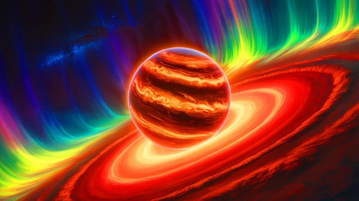 “Sunless World Shocks Scientists”: Webb Telescope Finds Rogue Brown Dwarf With Blazing Auroras And Magnetic Field Stronger Than Earth’s Illustration of a sunless brown dwarf, SIMP-0136, displaying bright auroras.
