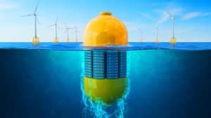 Illustration of Submerged Data Servers Off the Coast of Shanghai.