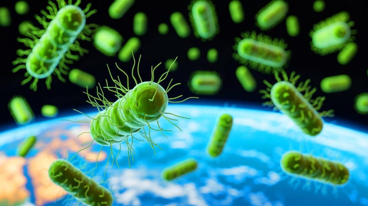 “They Survived the Rocket Ride”: Scientists Shocked as Human-Friendly Bacteria Endure the Brutal Forces of Space Travel (and Could Keep Astronauts Alive on Mars) Illustration of bacterial spores enduring the extreme conditions of space travel.