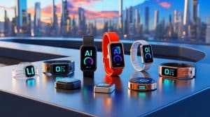 AI Wearables Transform Daily Life: Discover the Latest Gadgets Enhancing Health, Productivity, and Connectivity Illustration of AI-powered gadgets integrating into daily life.