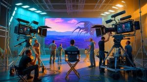 Illustration of Vince Gilligan's show "Pluribus" emphasizing its human-made origins.