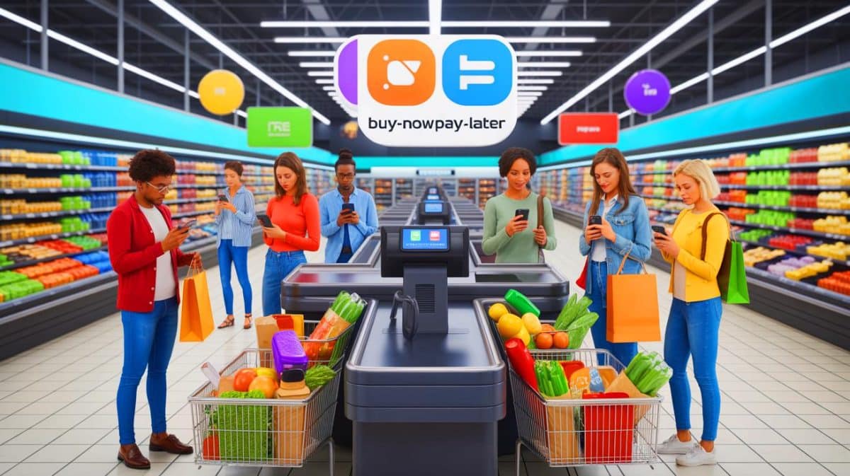 Buy Now, Pay Later Expansion Sparks Concerns: How This Growing Trend Affects America’s Spending Habits Illustration of the rise of buy-now-pay-later services impacting consumer debt and financial regulation.
