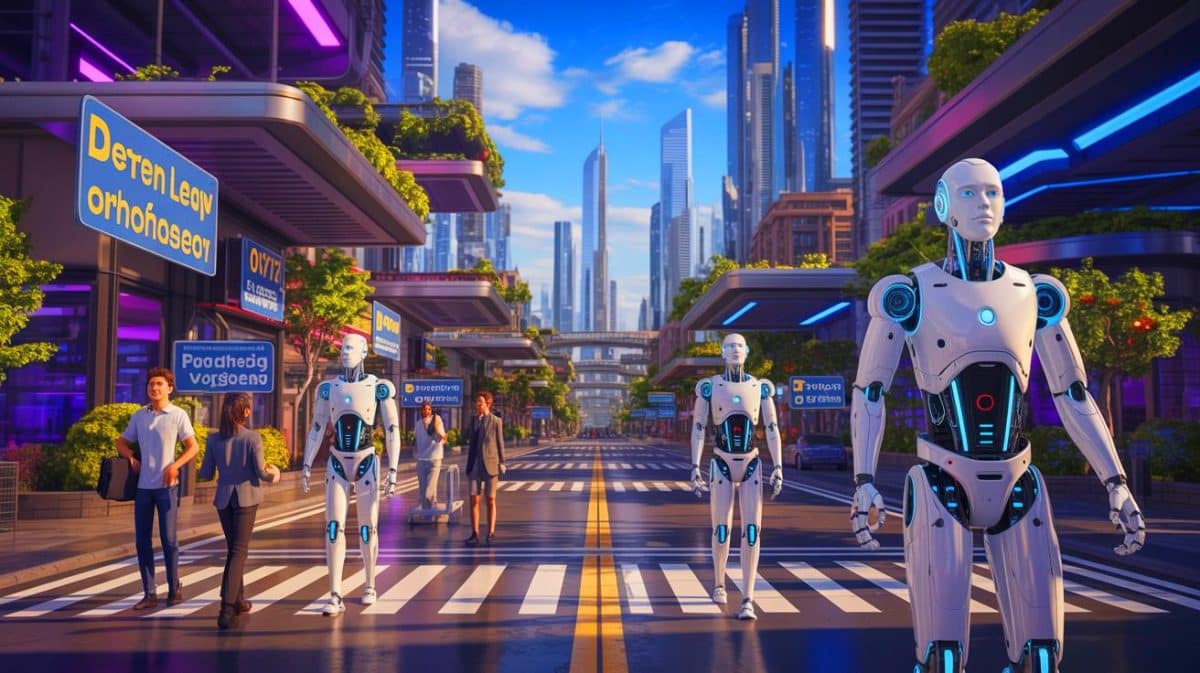 Elon Musk Claims AI Will End Work and Poverty: Can We Trust His Vision for Our Future? Illustration of Elon Musk speaking about the future of work and poverty eradication through AI advancements.