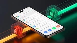 Illustration of Google's new Pixel Drop features enhancing smartphone experience with notification summaries and advanced AI photo editing.
