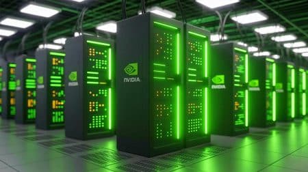 Nvidia’s $57B Revenue Surge Reshapes AI Industry Perception, Easing Fears of an Emerging Tech Bubble Illustration of Nvidia's significant growth in revenue driven by data center business and AI technology demand.