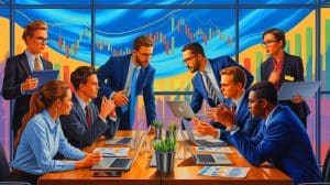 Illustration of Roelof Botha discussing the impact of government equity stakes and valuation risks in the venture capital market.