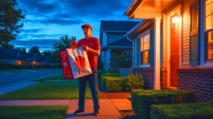 DoorDash Driver Accused of Spraying Customers’ Food, Faces Felony Charges: A Shocking Breach of Trust Illustration of a DoorDash delivery driver allegedly tampering with a customer's food.