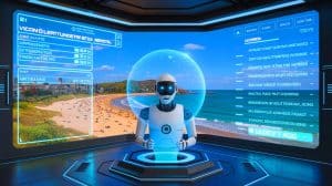 Illustration of Grok, Elon Musk's AI chatbot, spreading misinformation about the Bondi Beach shooting.