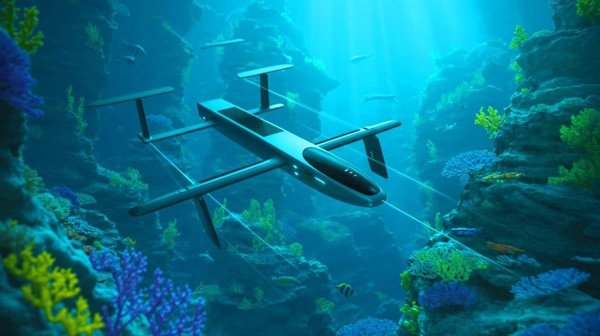 Unmanned Submarine Descends 11,500 Feet to Unveil Hidden Ocean Climate Secrets, Impacting Our Understanding of Change Illustration of an autonomous underwater glider designed to explore deep-sea environments for climate data collection.