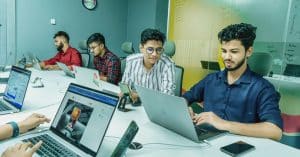 technology startup team office