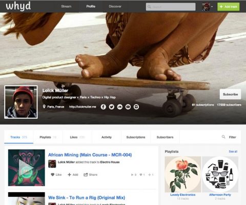 Music Social Network Whyd to revamp user profile pages to put the emphasis on you & your music