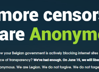 Anonymous targets the Belgium Government with accusations of government censorship