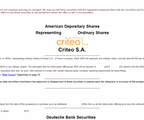 Here we go: Criteo files its IPO, could be trading as early as October