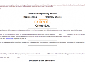 Here we go: Criteo files its IPO, could be trading as early as October