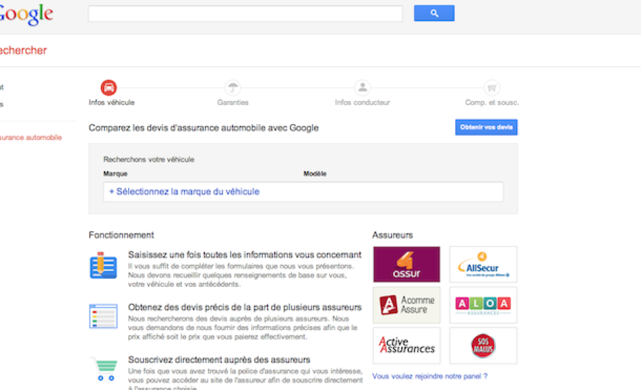 Google launches a price comparison service for car insurance in France